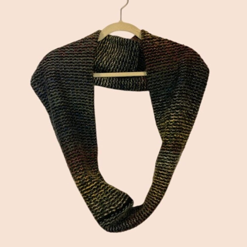 Handmade‎ Multicolor Infinity Scarf 58"x8" Crochet Knit